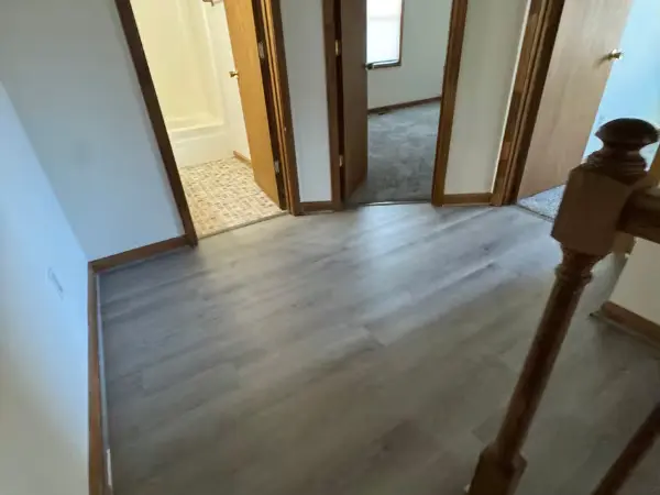 Hallway with laminate flooring