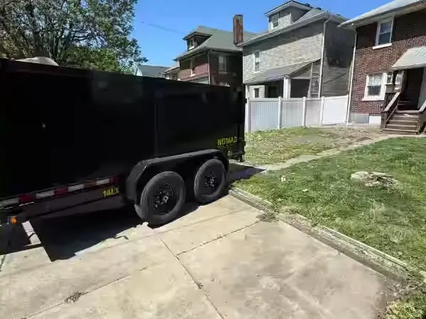 The same spot cleared, with our trailer loaded