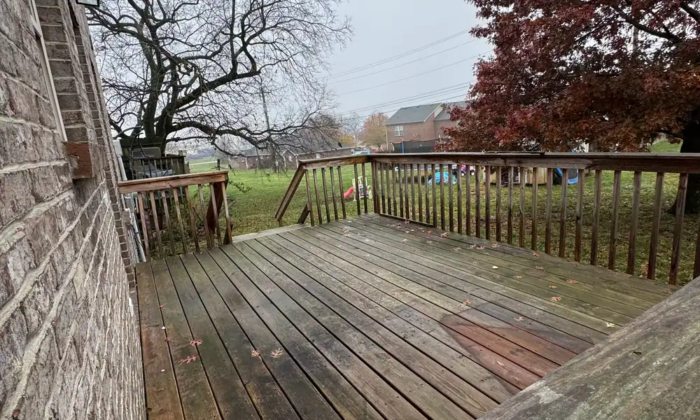 Weathered wooden deck